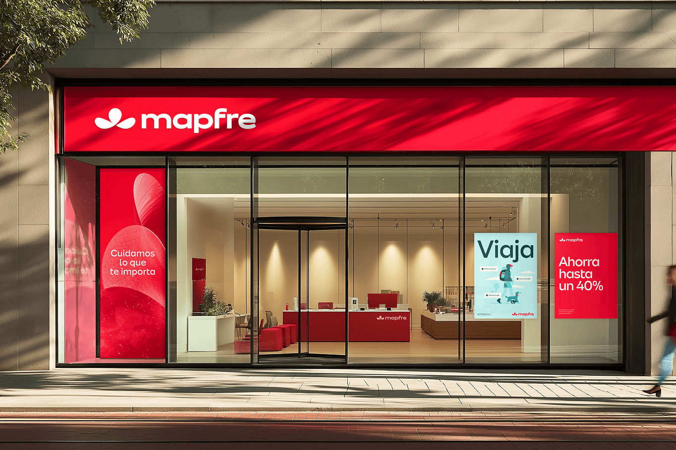Agência da Mapfre com a nova cor vermelha